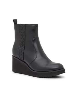 Earth Camryn Wedge Classic Ankle Boots Black Braided Women's - Size 10M